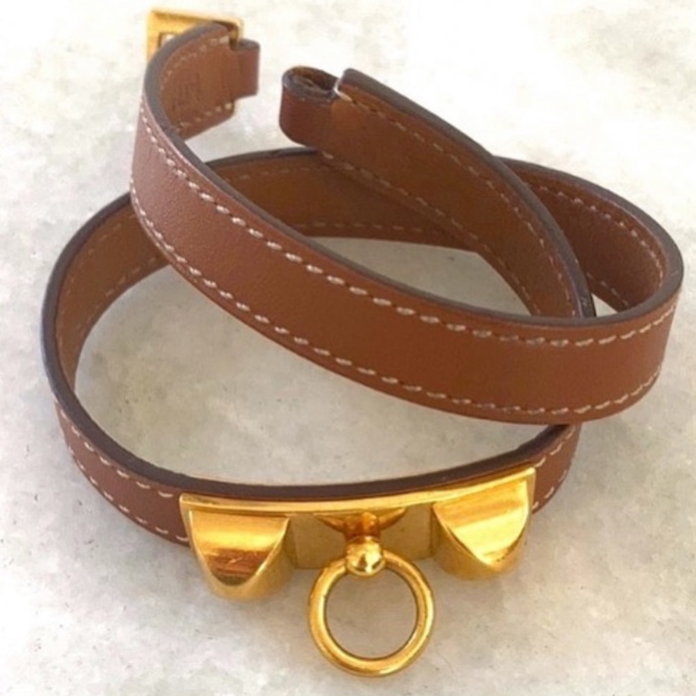 Hermés Double Tour Bracelet in Gold
x Brown Rivale Stud Bracelet